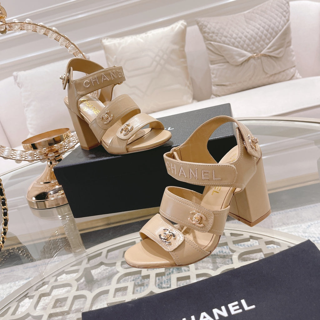 23 CL Latest Double C Logo Buckle High Heel Sandals XC04070702