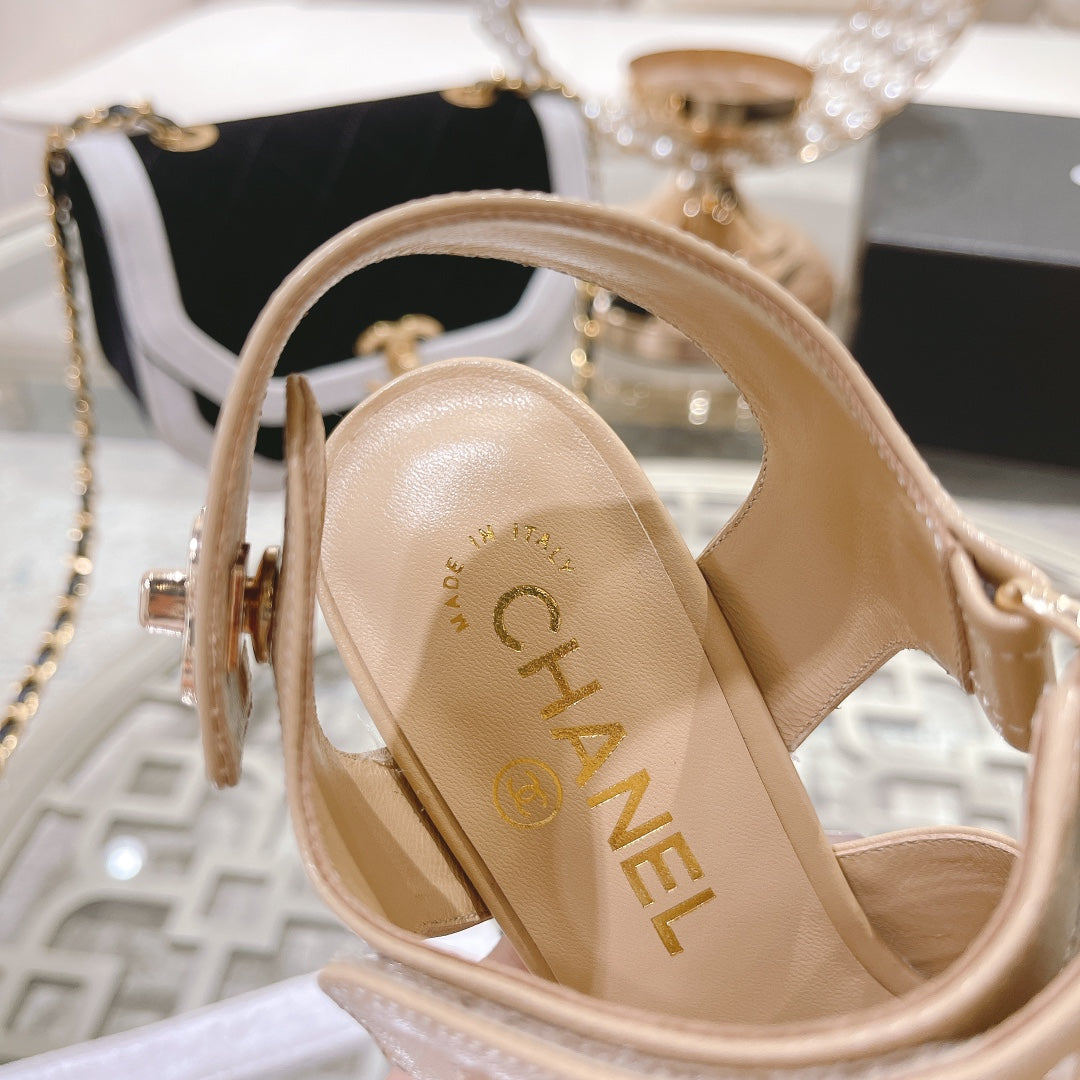 23 CL Latest Double C Logo Buckle High Heel Sandals XC04070702