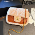 New Teddy Lamb Fleece CF Brown Shoulder Bag 1024102802