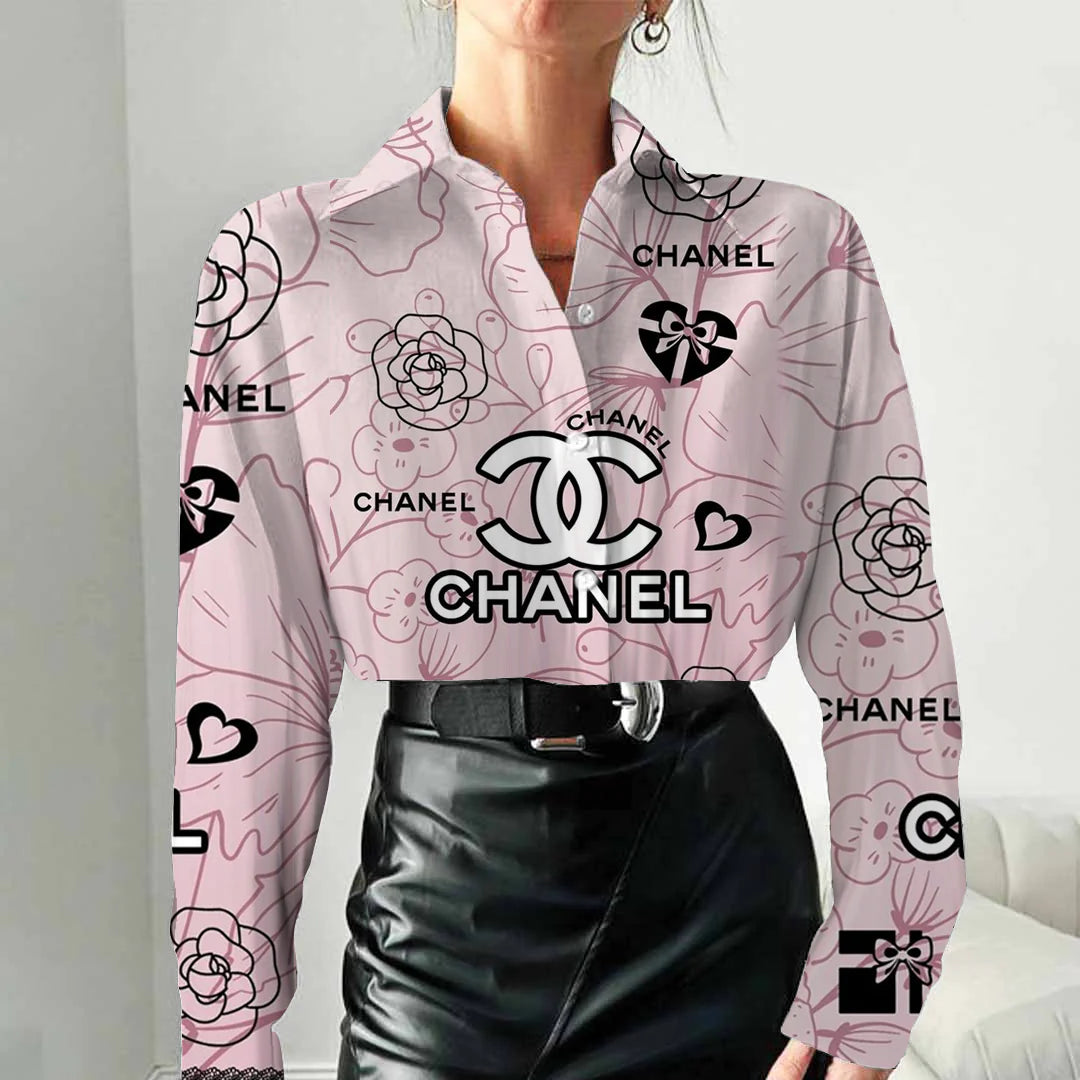 High quality fashion versatile printed long sleeve shirt 3D1024051425
