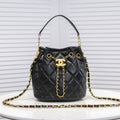 Classic Diamond Pattern Vintage Drawstring Button Bag 04250032601