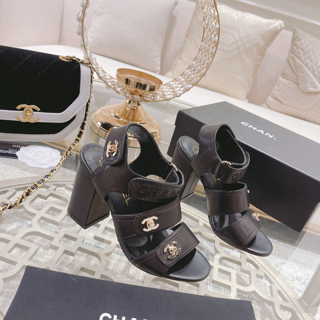 23 CL Latest Double C Logo Buckle High Heel Sandals XC04070702