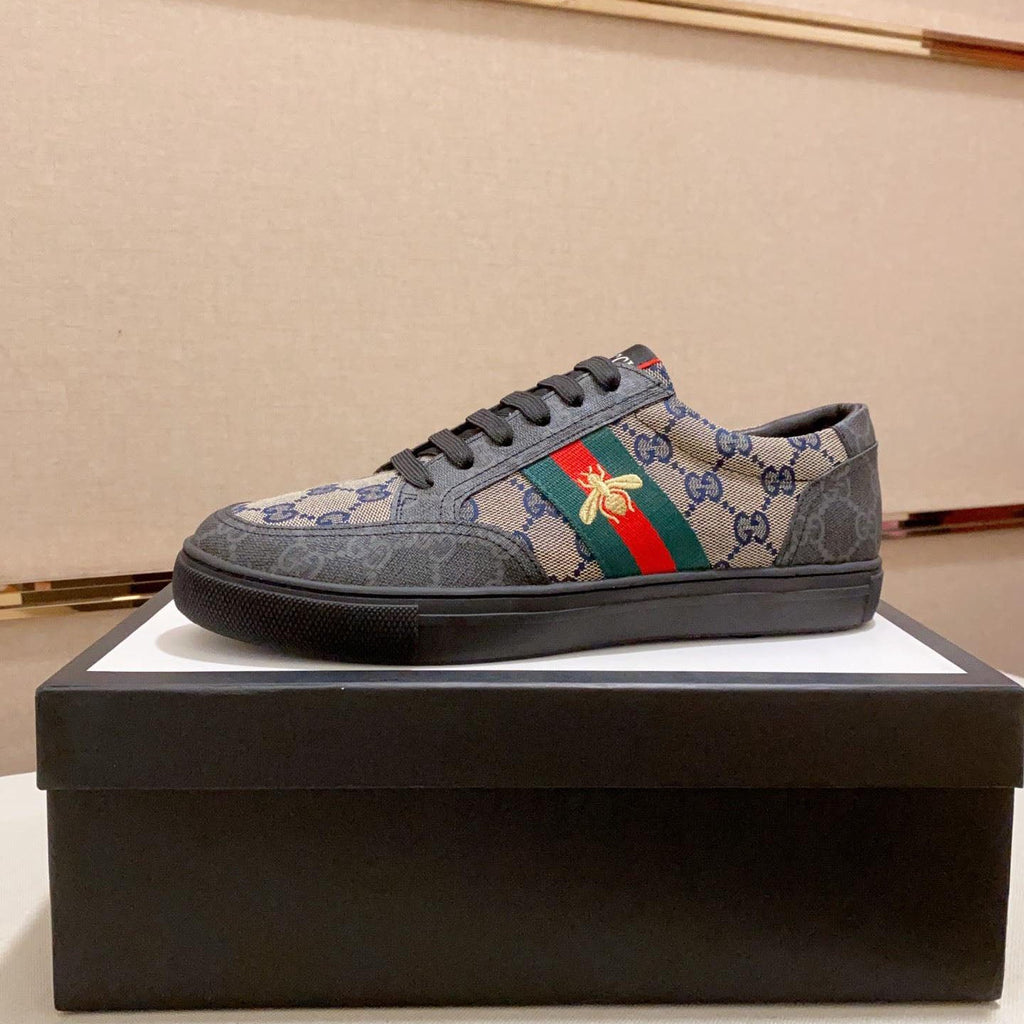 New Fashion Men's Classic Lace-Up Pattern Brown Black Sneakers Sneakers