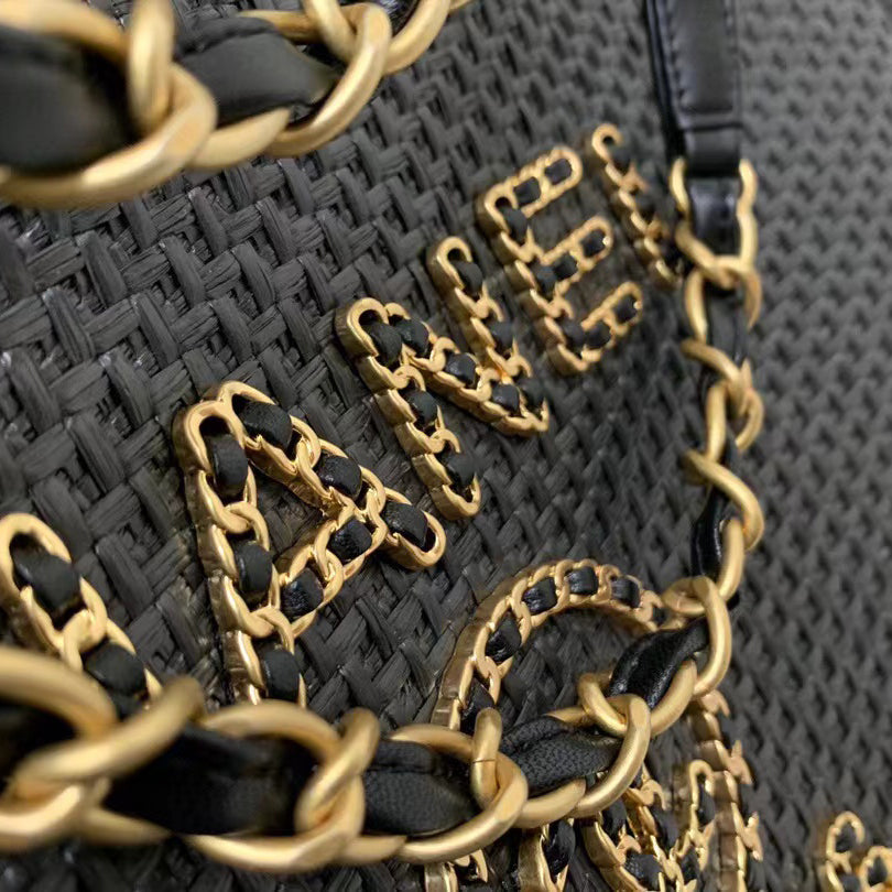 Tote Bag In Gold-tone Mental