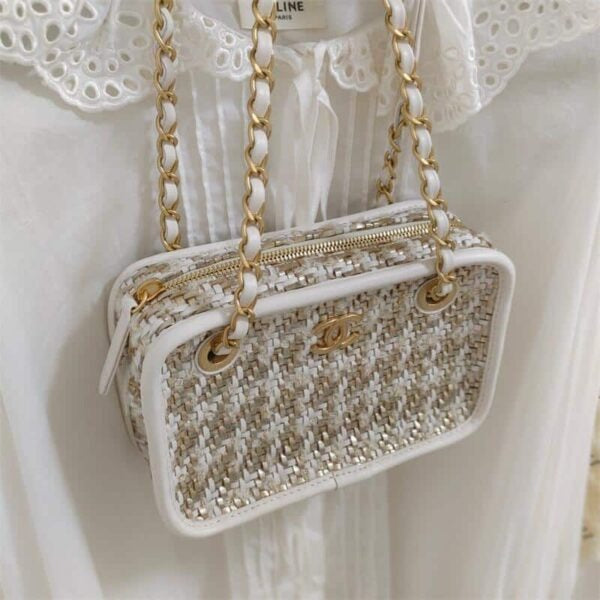 CC Women Lambskin Weave Cross Body Bag 10240663