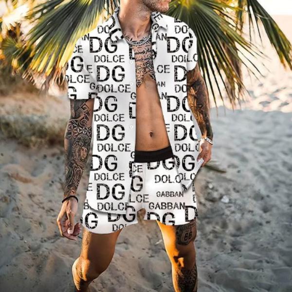 New Printed Casual Loose Two-piece Beach Suit 1024041514