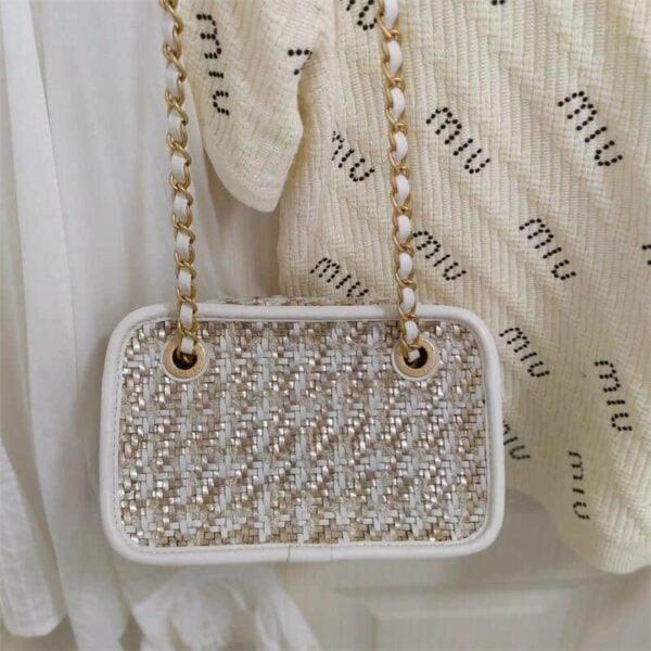 CC Women Lambskin Weave Cross Body Bag 10240663