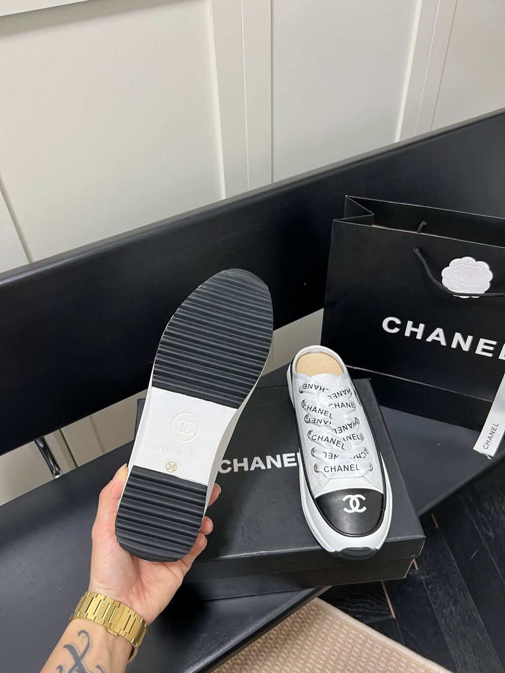 24 New CL Classic Canvas Leather Casual Half Drag Slippers XC0424040705