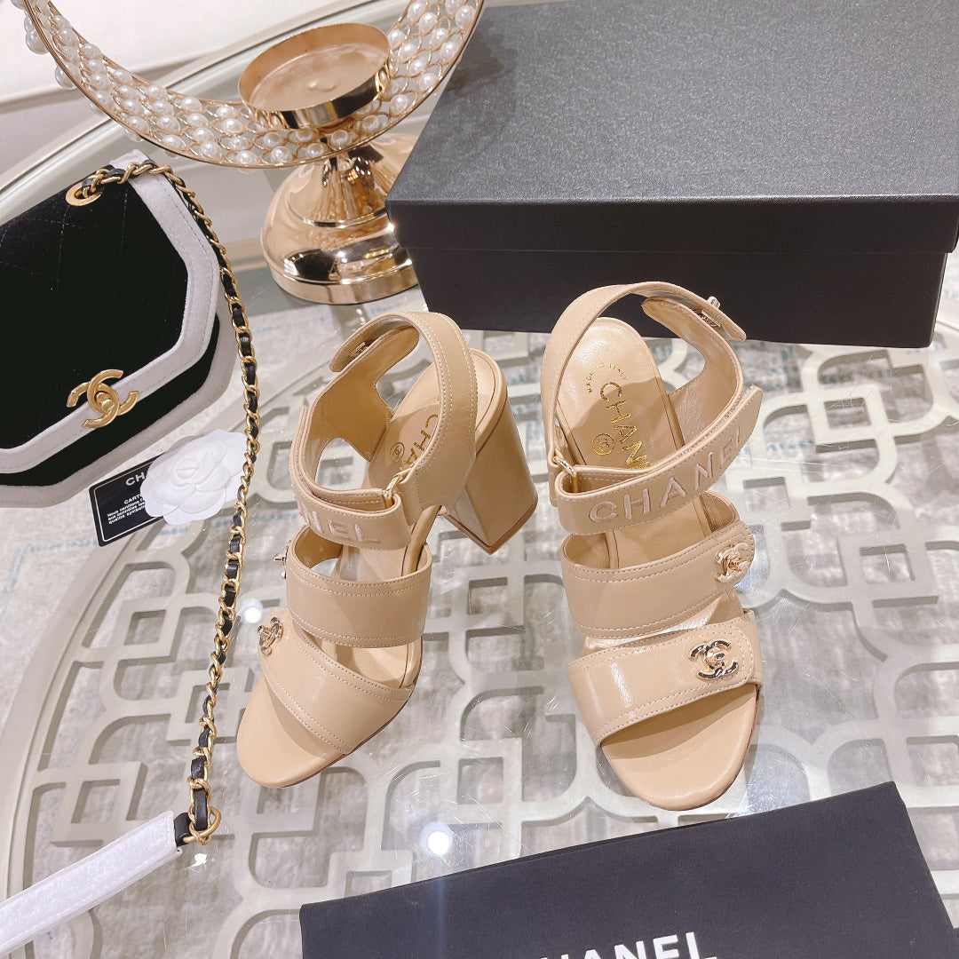 23 CL Latest Double C Logo Buckle High Heel Sandals XC04070702