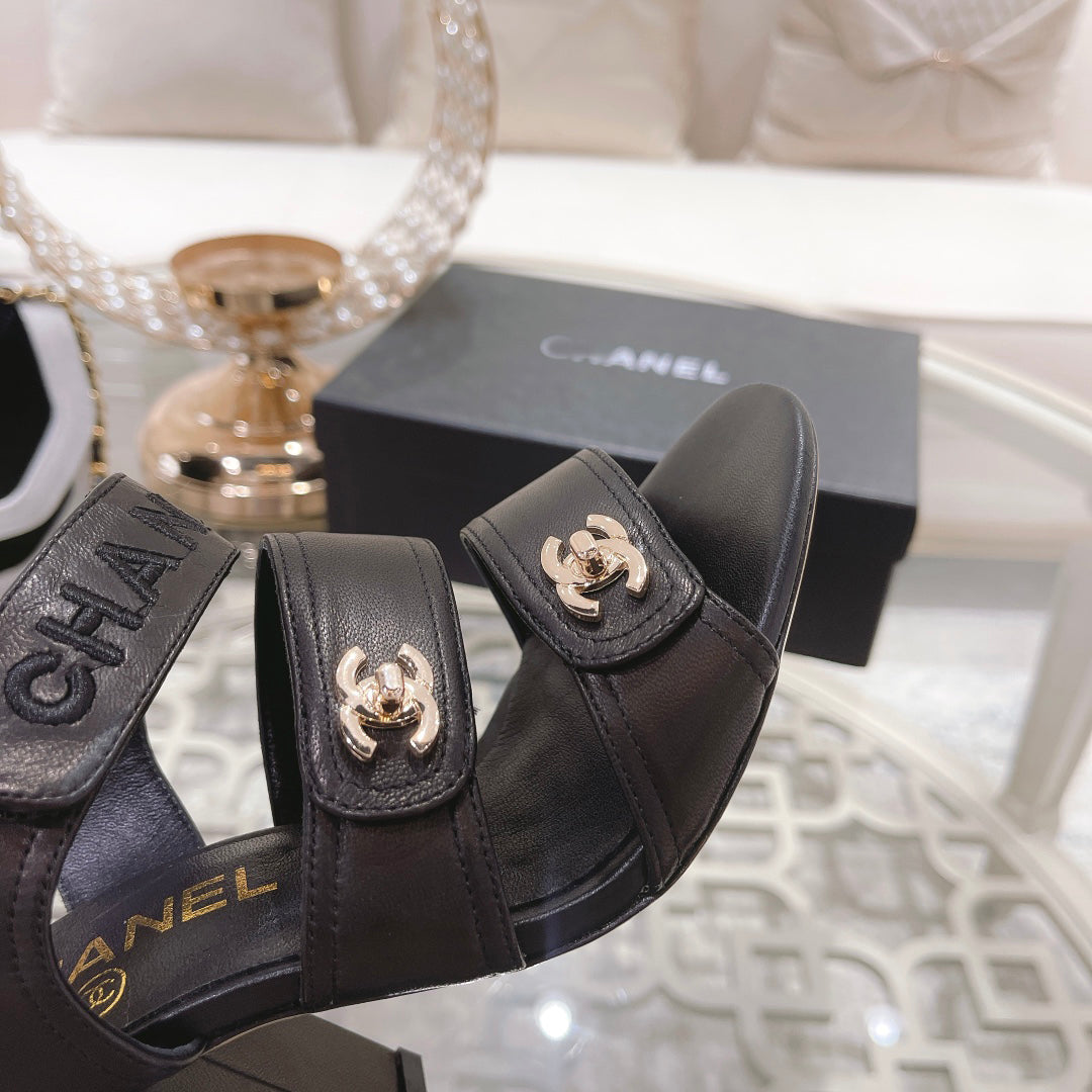 23 CL Latest Double C Logo Buckle High Heel Sandals XC04070702