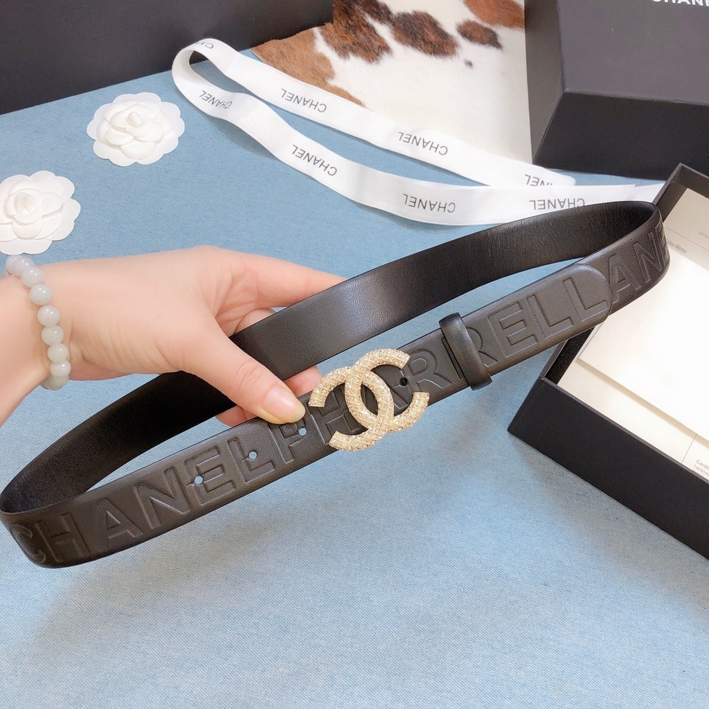 CHA Belt With Beaded Buckle Brown Gold-Toned Hardware and Strass Women Belt 0425022414