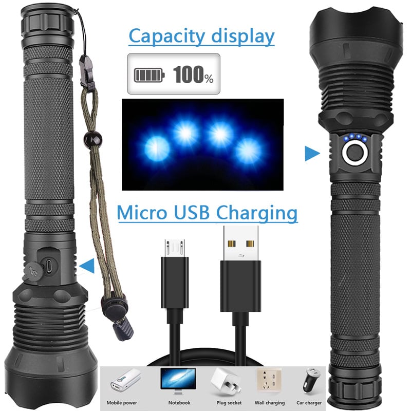 🔦 60% OFF! 🎉 90000 Lumen Rechargeable Flashlight – Extreme Brightness, Waterproof & Long Battery Life 📦