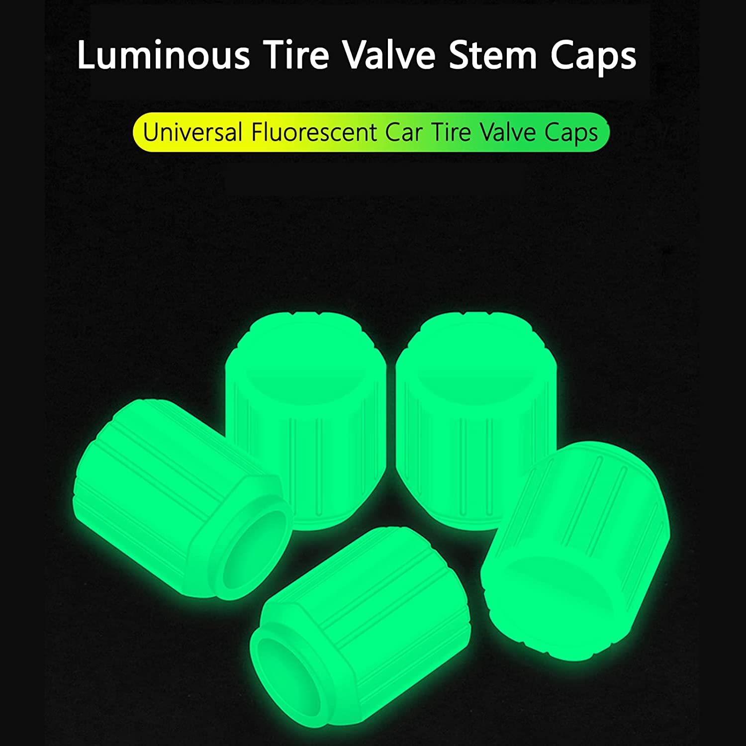 Illuminated valve caps for night drivers